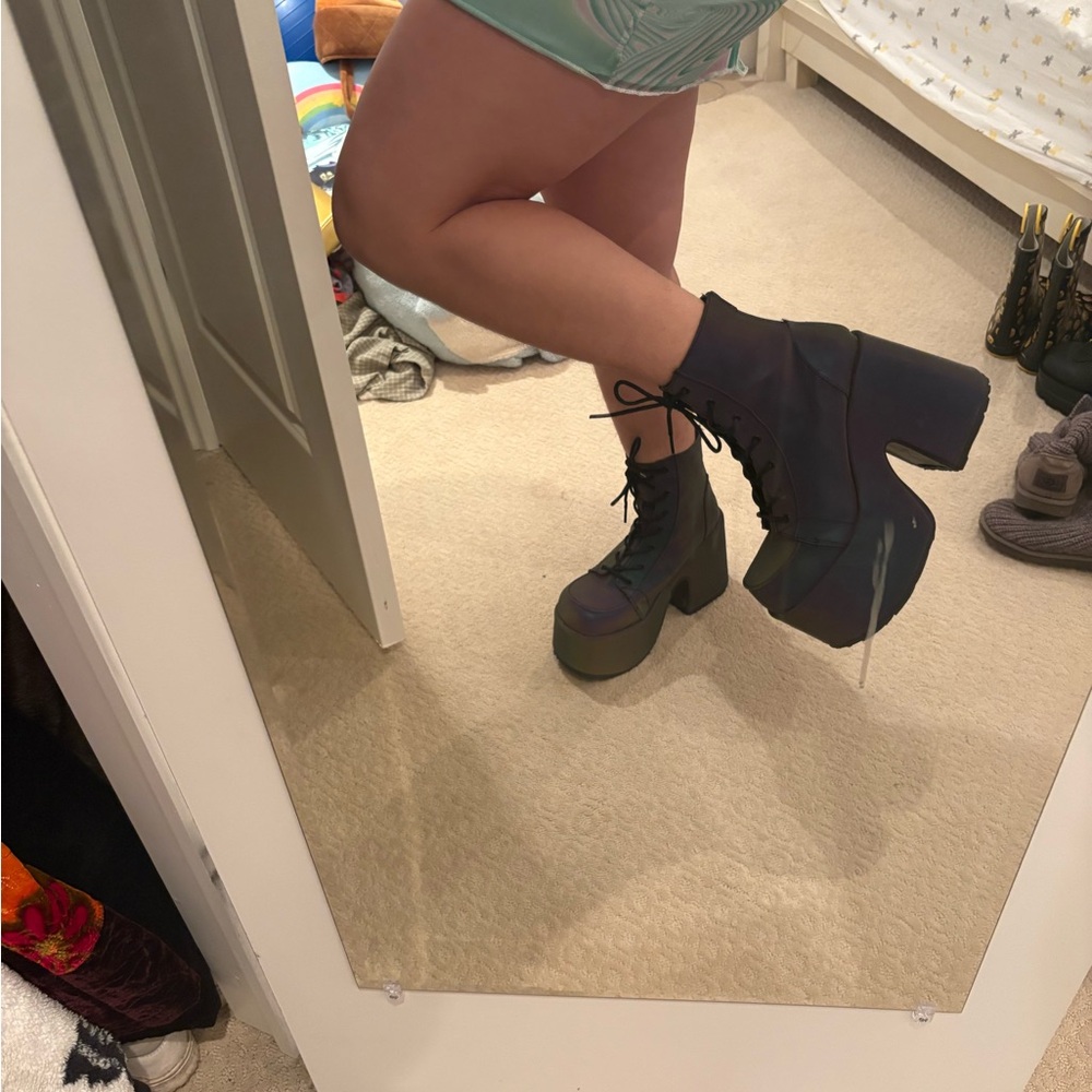 Demonia Camel 203 Multi Reflective Platform Boots - image 5